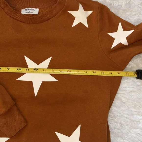 Zenana Star Pattern Fleece Crew Neck Sweatshirt & Joggers  Set, Size S - Picture 7 of 17